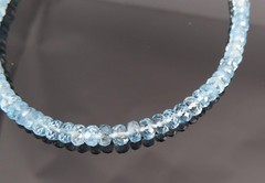 Estate 40ct 4.7mm Natural Aquamarine Bead 17″ Sterling Silver Necklace, 12.9g