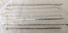 LOT OF 7 VINTAGE STERLING SILVER BRACELETS ~ LOVELY ~ 21.4 GRAMS ~VARIED STYLES