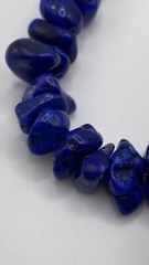 Vintage Lapis Stone nuggets Beaded Necklace W/ Triangle pendant & Brooch