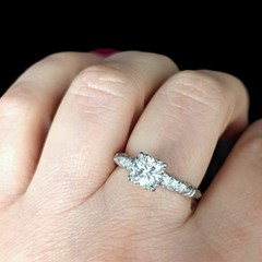 1950s Vintage Old GIA Cert. 0.96ct Diamond Platinum Engagement Ring Estate Gift