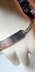 Vintage 8″ Curb Chain Sterling Silver ID Bracelet Unisex Scissor Clasp NO MONO