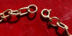 18k 750 yellow gold bracelet Italian 6.25″ Id link chain handmade 4.88gr N2525F