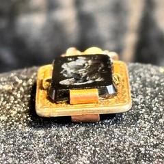 INTAGLIO double sided vintage GF pendant on FCC gold filled cable chain 1/20 12k