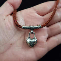Brighton Puffed Heart Necklace Silver Tone 16-18″