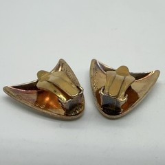 VTG Albert Scharning Norway Sterling White Enamel Clip-On Earrings 4g #bfi
