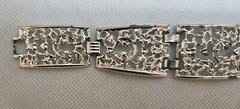 Vintage Sarah Coventry jewelry “Frozen Lace” Bracelet – Silver – VERY NICE!