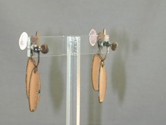 Vintage Copper Matisse Renoir Turquoise Enamel Dangle Earrings