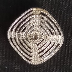Vintage Silver Tone Scarf Ring Clip Textured Unsigned As Is
