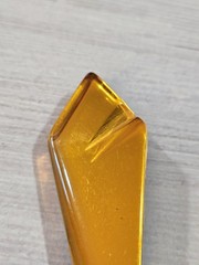 Vintage Amber Lucite Acrylic Geometric Statement Brooch Pin Art Deco Style 4″