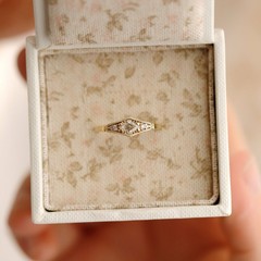 Vintage Art Deco Minimalist & Lab Created Diamond In 925 Sterling Silver Ring