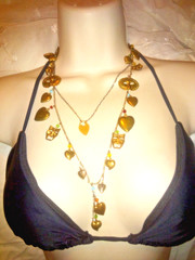Vintage PIDDiDLY LINKS CHARM Necklace Theater Drama REAL HEART LOCKETS Kingston