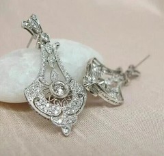 2.35Ct Art Deco Style Lab-Created Diamond Wedding Wear 14k White Gold FN Earring