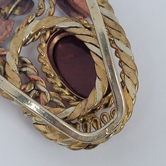Mixed Metal Scarf Slide by Carreon Gemstone Copper Boho Gaudy