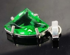21 CT Natural Green Emerald Pendant Fancy Shape 925 Silver EGL Certified 6AHN