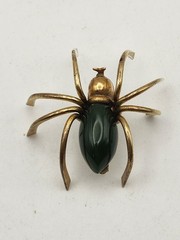Vintage 1930 Bakelite Green Spider Brooch 2 inches long 2 inches wide 1inch tall
