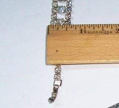 Vintage rhinestone bracelet * 49 round prong-set stones * 50s/60s