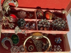 Vintage Costume Jewelry Lot w/ Sarah Coventry Strawberry Brooch, Avon & More