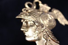 Vintage Jeanne? Roman Soldier Hermes Perseus Bust Gold Tone Statement Brooch Pin