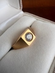 Vintage 19.2K Portuguese Gold Men’s Signet Ring 800 Hallmark Size 8.5 3.1g