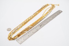 Vintage Necklace Silver Gold Tone Multi Strand 30″
