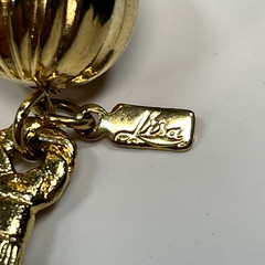 Vintage Signed Lisa Jewel Brand Gold Tone Rope Chain Lariat Tassel Necklace 70’s