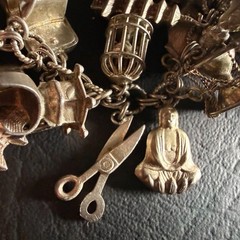 LOADED Vintage Chinese SILVER Charm Bracelet 7” 45 Charms 50 grams