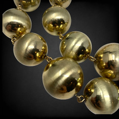 Vintage R.J. Graziano Graduated Beaded Necklace Oversize Statement Gold Tone