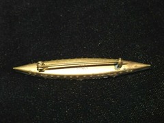 Antqiue Art Nouveau Italian Micro Mosiac Millefiore Bar Pin Gold Overlay