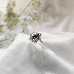 Art Deco Style Lab-Created Diamond & Black Onyx 14K Wedding White Gold FN Ring