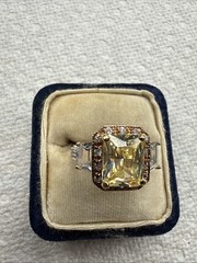 Vintage 925 Sterling Silver Citrine Ring Size 6 – 5.3 Grams