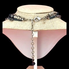 VTG Premiere Designs Boho Blues Silver Tone Everyday Necklace 21″