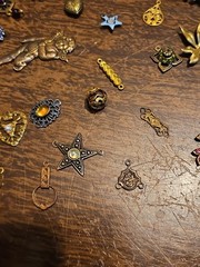 Lot Of 50 Mixed Parts Pcs France Vintage 60s Brass Stampings Findings Jewelry 7