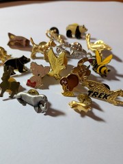 Vintage Mixed 19 Animal Enamel Pin Lot Seal Donkey Loon Bear Bee Snake Pelican