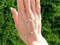 Antique 0.93Ct Diamond and 18k Yellow Gold Necklace Circa 1920