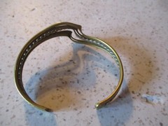 VINTAGE, CUFF BRACELET, COPPER, BRASS, TWISTED SILVERTONE, WAVE DESIGN, 2.25″ D