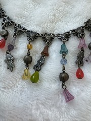 RARE Victorian Revival flower necklace colorful Modernist Jewelry y2k boho fairy