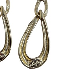 Gold Napier Double Hoop Stud Dangle Drop Earrings Vintage