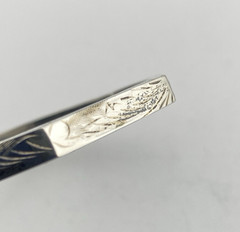 Vintage Sterling Silver Engraved Octagonal Hinged Bangle Bracelet