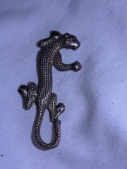 Vintage Signed Sterling Silver 925 Beaded Panther Leopard Big Cat Brooch