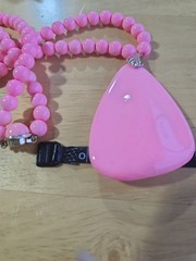 Mod Bubblegum Pink Statement Necklace Mid-Century Modern Kitsch