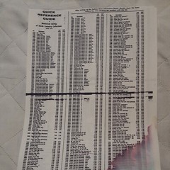 PRINTED COPY OF A 1976 “QUICK REFERENCE GUIDES ” SARAH BOOK BOOK. 2 PAGES