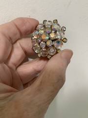 Vintage Aurora Borealis Crystal Brooch Pin