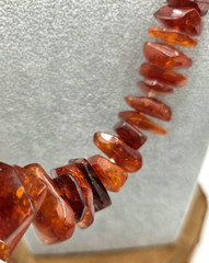 Baltic Amber Honey Necklace Graduated Chip Bead UV Reactive VTG 28 In