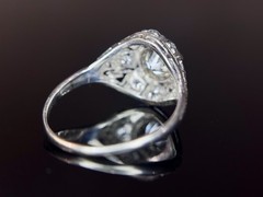 Art Deco Diamond Engagement Ring 14k White Gold