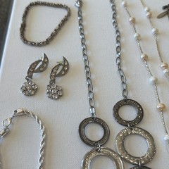 Estate Vintage Wearable Jewelry Lot Necklaces Bracelets rings Earrings Used