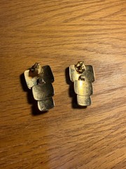 Vintage AVON Croco Earrings Pierced Gold Tone J166