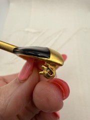 Vintage Cocktail Champagne Glass Brooch AB Rhinestone Bubbles Gold Tone Figural