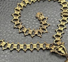 Vintage Victorian Revival Huge Acorn Pendant Necklace Book Chain 18” Unique!