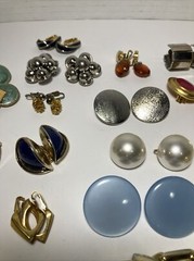 Vtg Lot of 54 Gold Tone Clip On & Screw Back Earrings Bergere Monet Trifari Etc