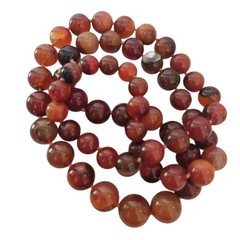 Vintage Carnelian Agate Stone 28 in Necklace Hand Knotted Beads 10 To 15mm